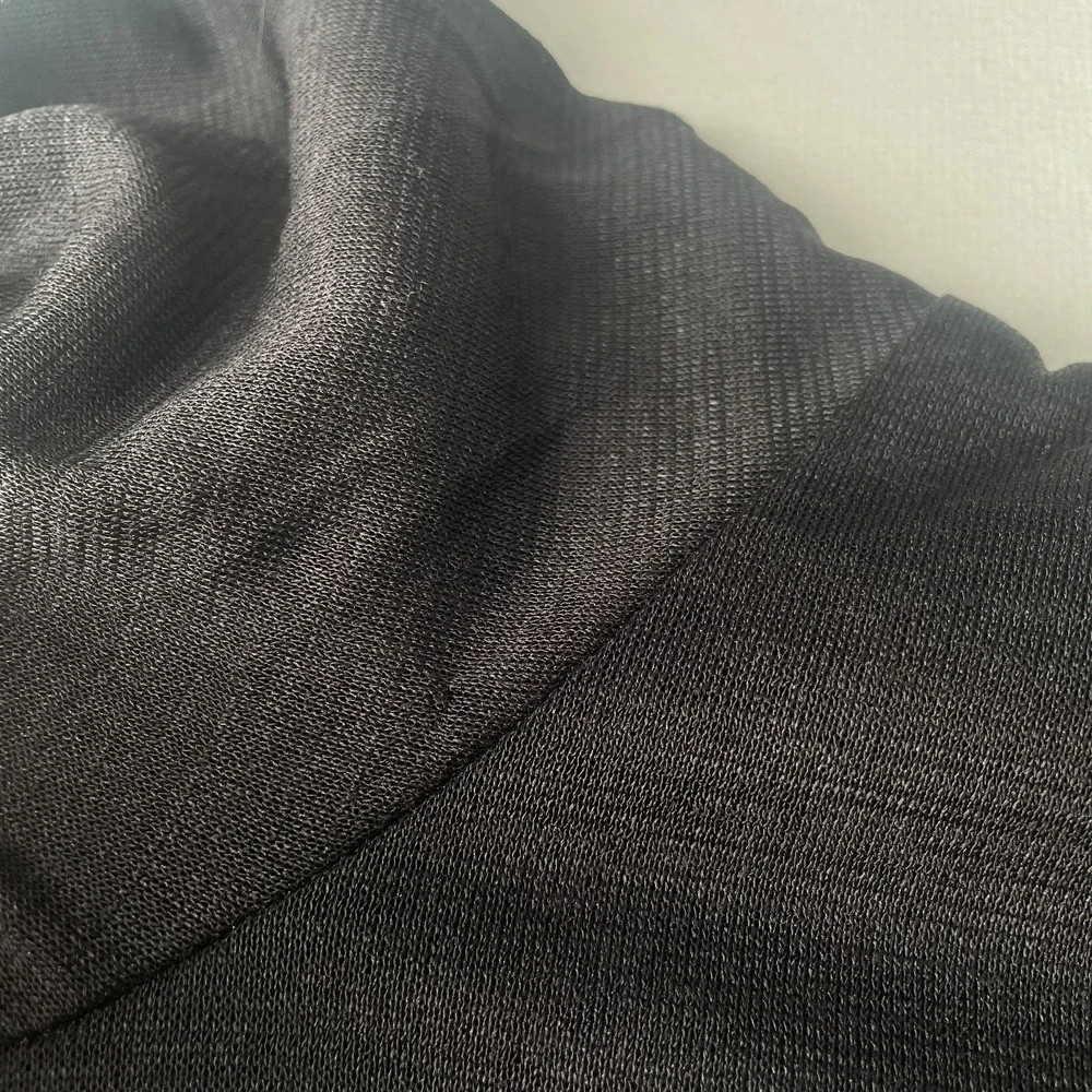 Tokuko 1er Vol Black Sheer Panel Long Sleeve Open Front Jacket Size 9 (US M)‎